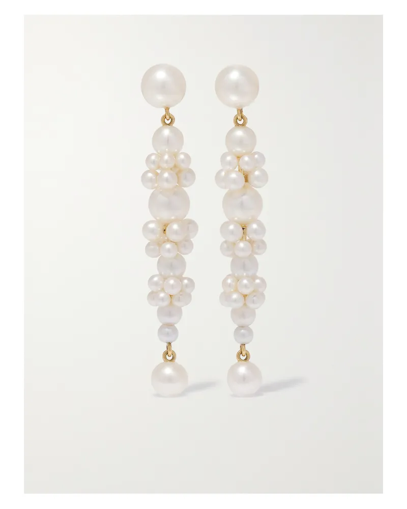 Sophie Bille Brahe Grand Escalier De La Reine 14-karat Gold Pearl Earrings - White White