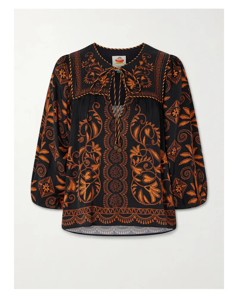 FARM Rio Cornely Ainika Printed Voile Blouse - Black Black