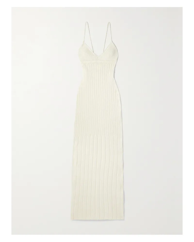 KHAITE Olympia Maxikleid Aus Einer Gerippten Baumwollmischung - Elfenbein Elfenbein