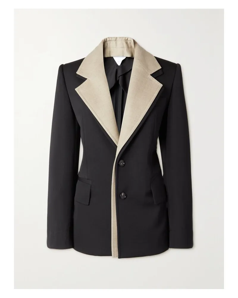 Bottega Veneta Mehrlagiger Blazer Aus Wolle - Schwarz Schwarz
