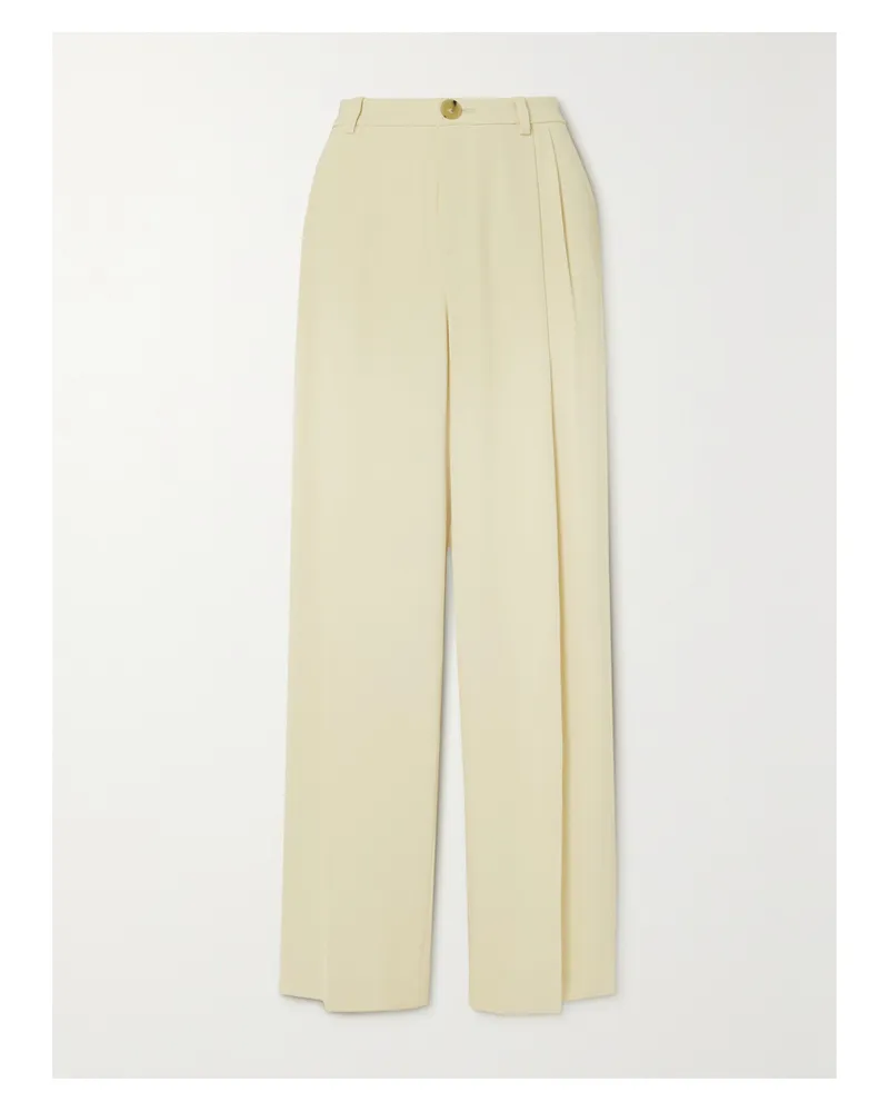 Vince Hose Mit Weitem Bein Aus Crêpe Mit Recycelten Fasern Und Falten - Wollweiß Wollweiß