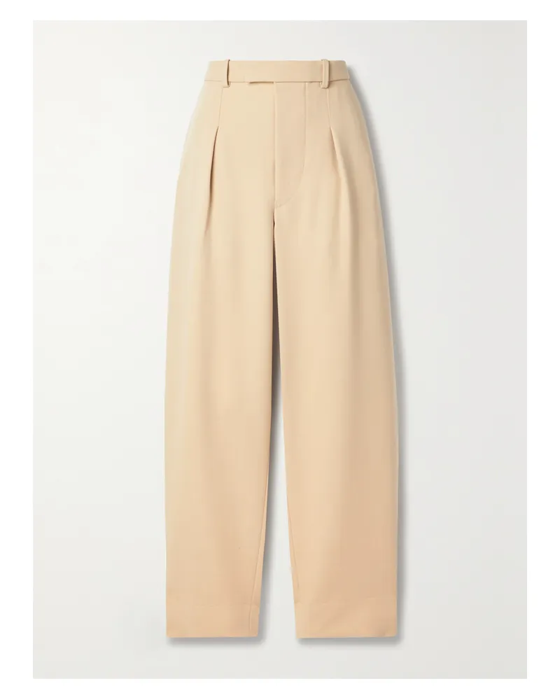 WARDROBE.NYC Hailey Bieber Bundfaltenhose Mit Weitem Bein Aus Wolle - Braun Braun