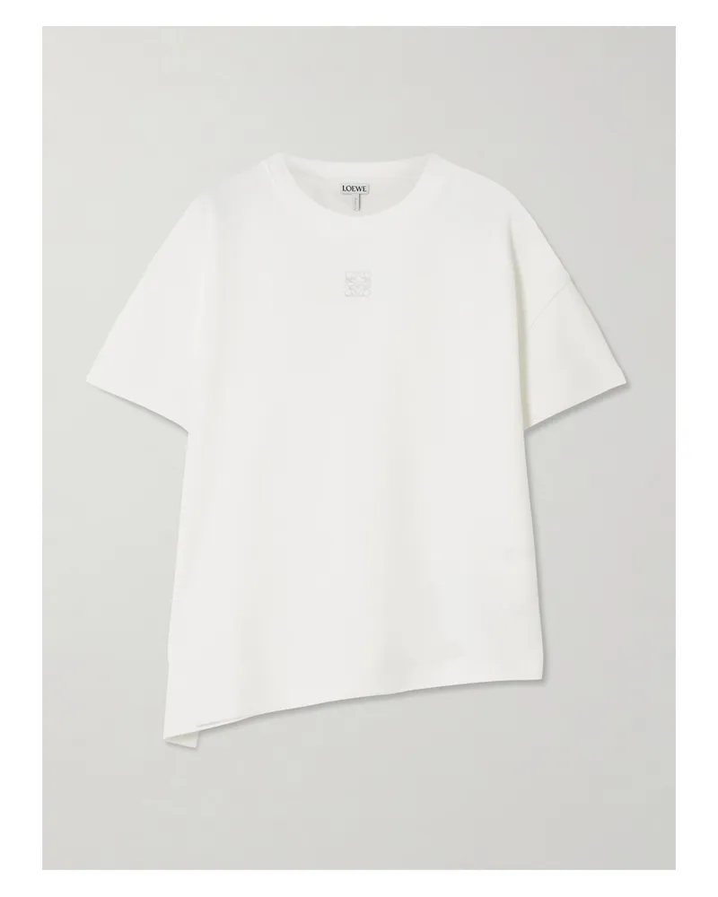 Loewe Anagram Asymmetrisches T-shirt Aus Jersey Aus Einer Baumwollmischung - Weiß Weiß