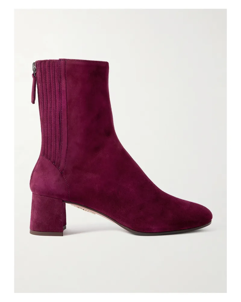 Aquazzura Saint Honoré 50 Ankle Boots Aus Veloursleder - Rot Rot