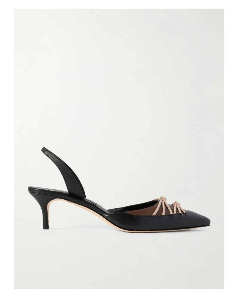 Manolo Blahnik Maretsli 50 Slingback-pumps Aus Leder - Schwarz Schwarz