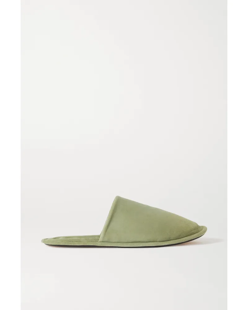 Loewe Slippers Aus Veloursleder - Grün Grün