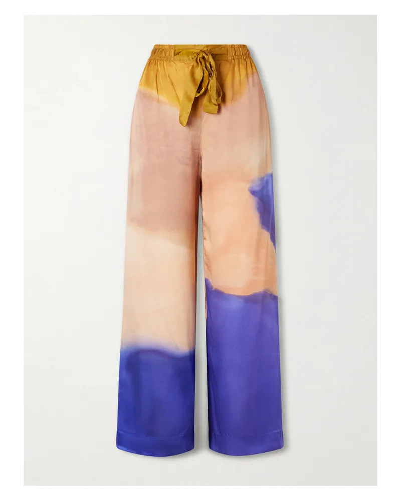 Ulla Johnson Julien Dégradé Silk-satin Wide-leg Pants - Cream Cream