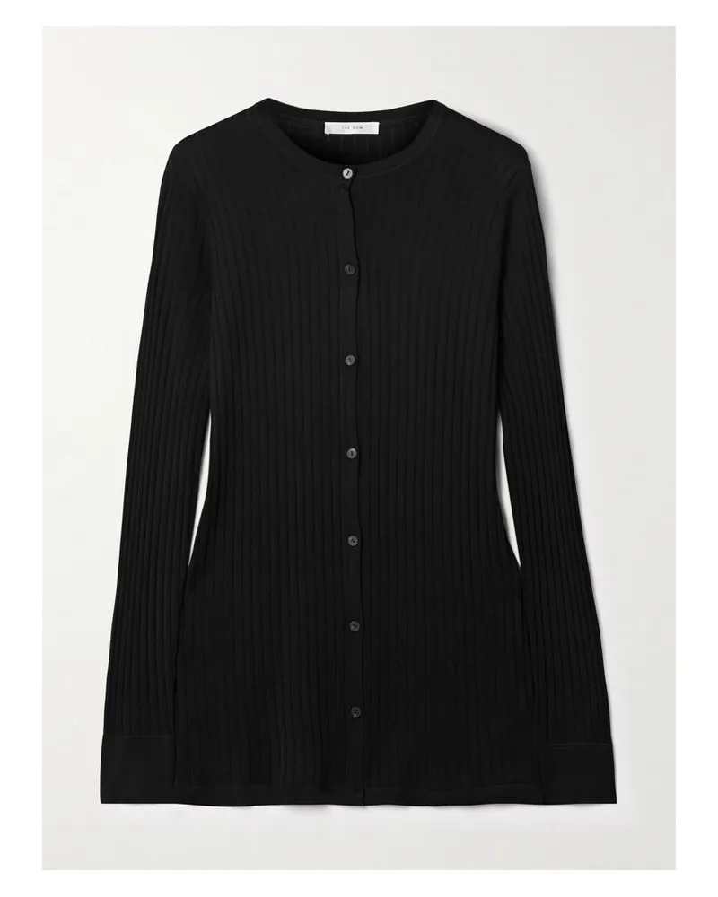 The Row Kanya Cardigan Aus Rippstrick - Schwarz Schwarz