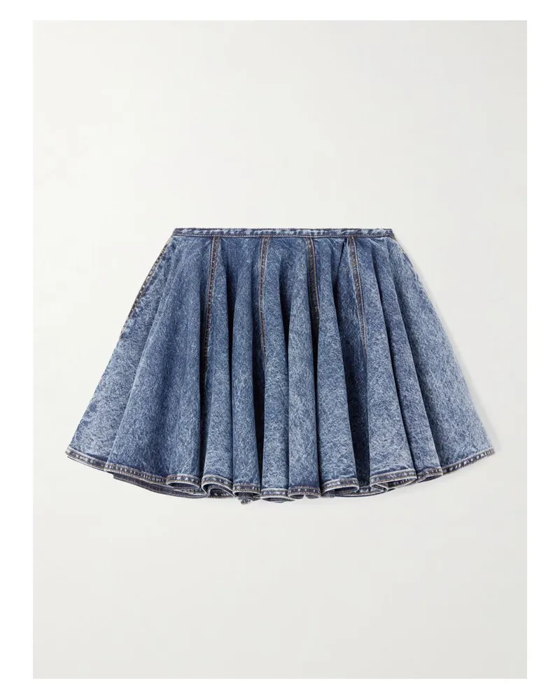 Alaïa Mini-jeansrock Mit Falten - Blau Blau