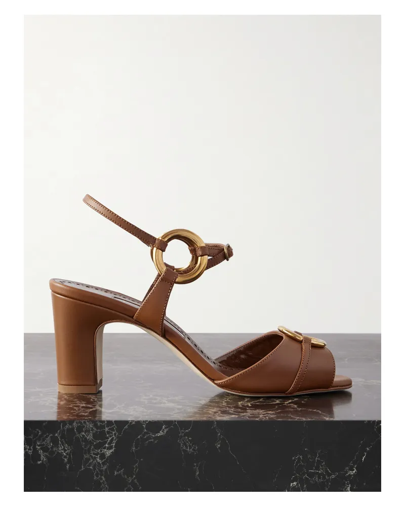 Manolo Blahnik Ileos Sandalen Aus Leder - Braun Braun