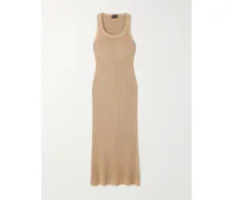 Midikleid Aus Metallic-rippstrick - Neutral