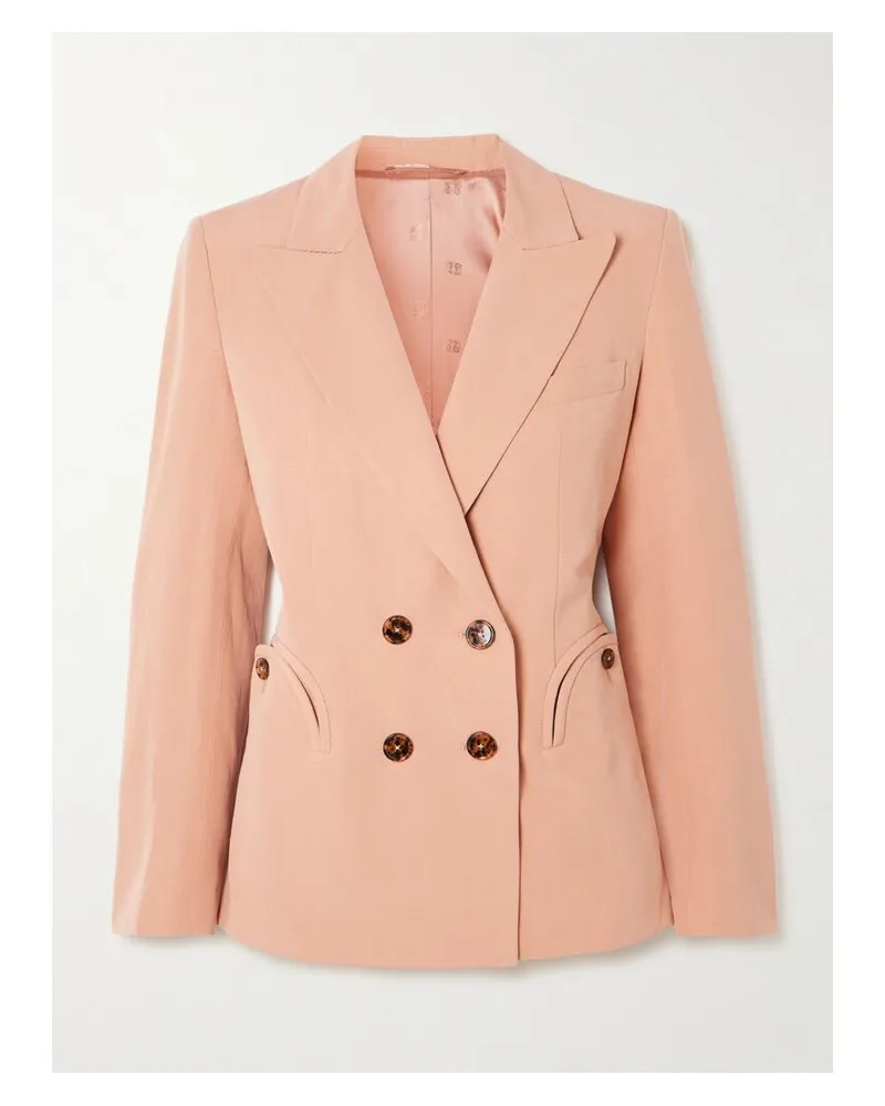 Blazé Milano Flica Charmer Doppelreihiger Blazer Aus Einer Seiden-leinenmischung - Pink Pink