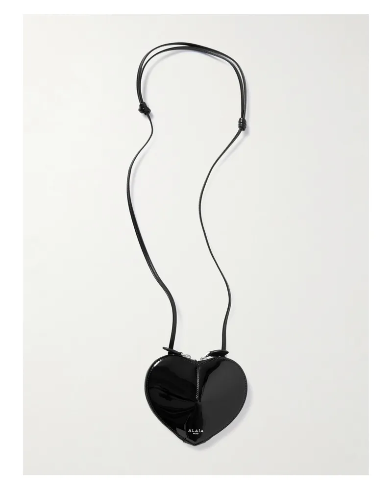 Alaïa Le Coeur Patent-leather Shoulder Bag - Black Black