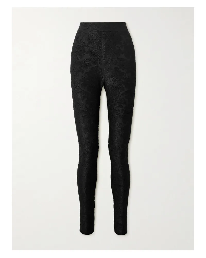 Balmain Leggings Aus Bouclé Mit Jacquard-muster - Schwarz Schwarz