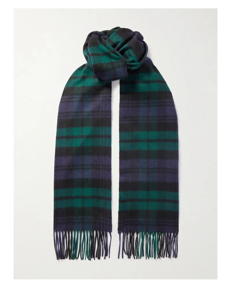 Johnstons of Elgin Karierter Kaschmirschal Mit Fransen - Grün Grün