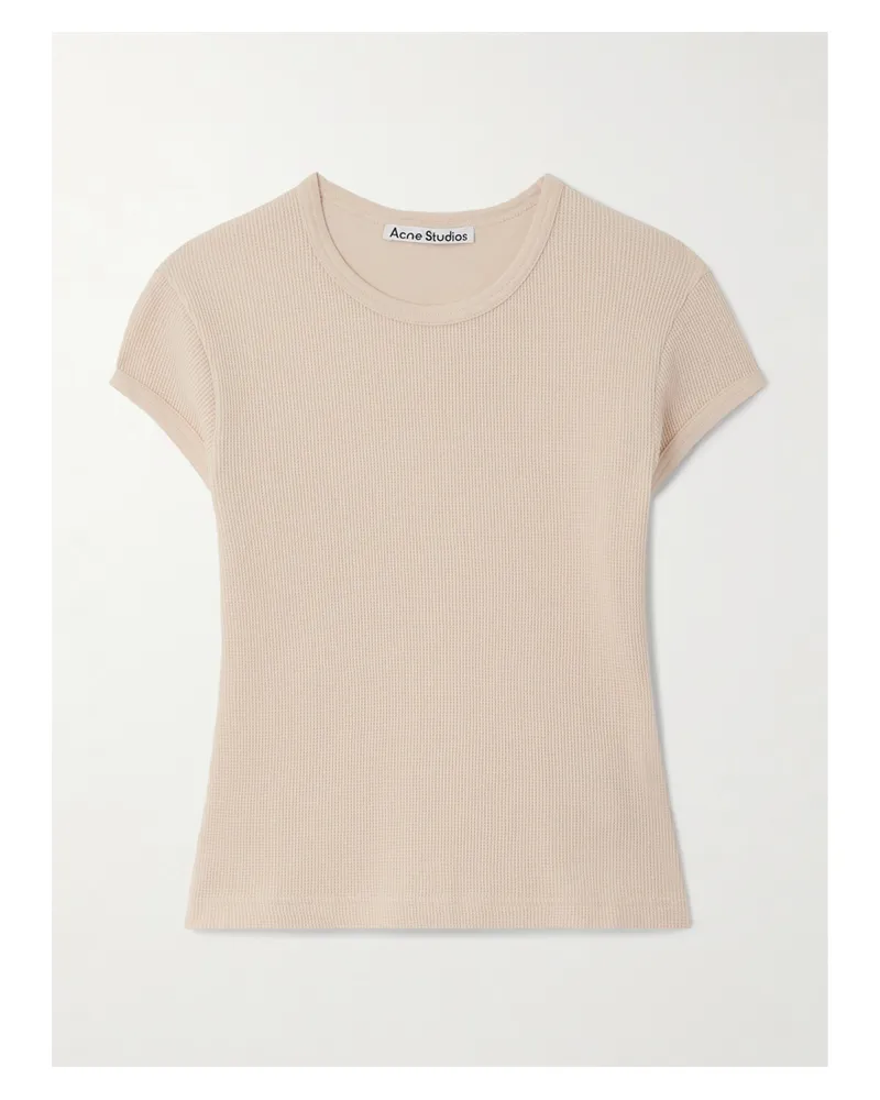 Acne Studios Verkürztes T-shirt Aus Baumwolle In Waffelstrick - Pink Pink