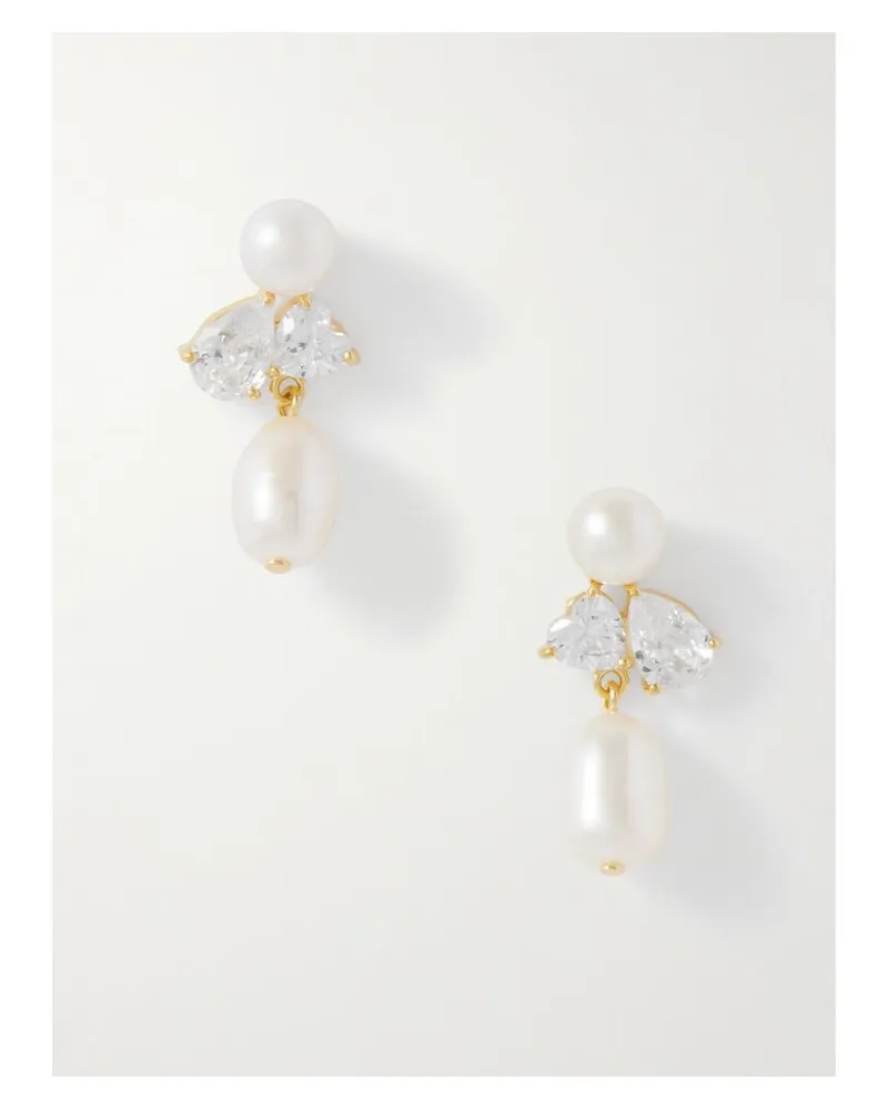 Completedworks Infinity's Reversal Ohrringe Aus Recyceltem Gold-vermeil Mit Cubic Zirkonia Und Perlen - Weiß Weiß