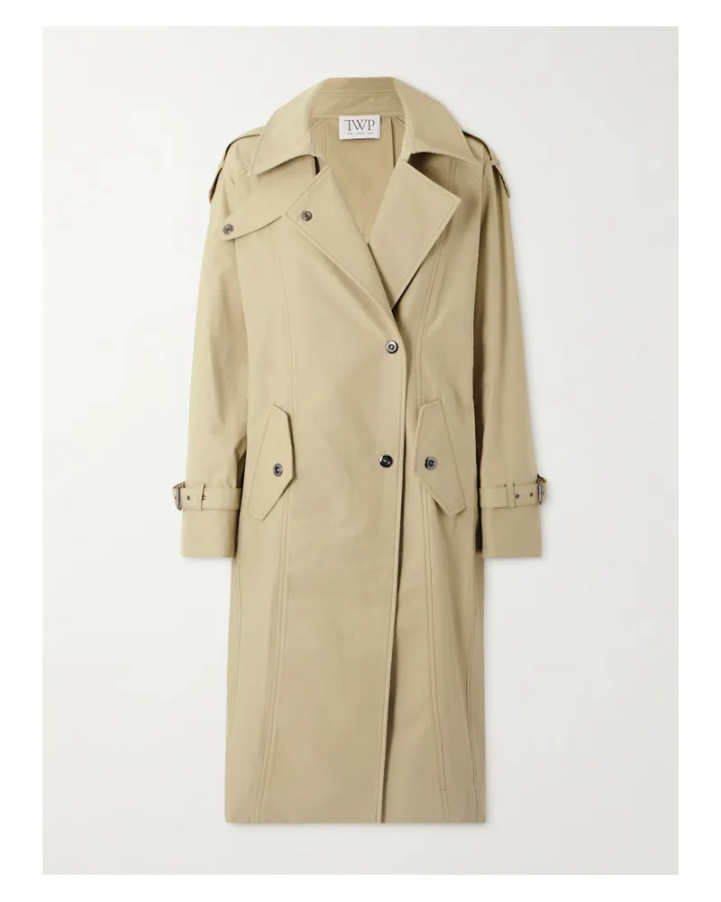 TWP Long Bogie Mantel Aus Gabardine Aus Einer Baumwollmischung - Neutral Neutral