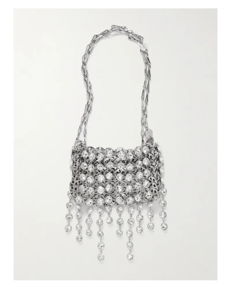 Paco Rabanne 1969 Filet Crystal-embellished Chainmail Shoulder Bag - Silver Silver