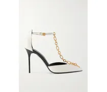 Pumps Aus Leder Mit Kette - Elfenbein
