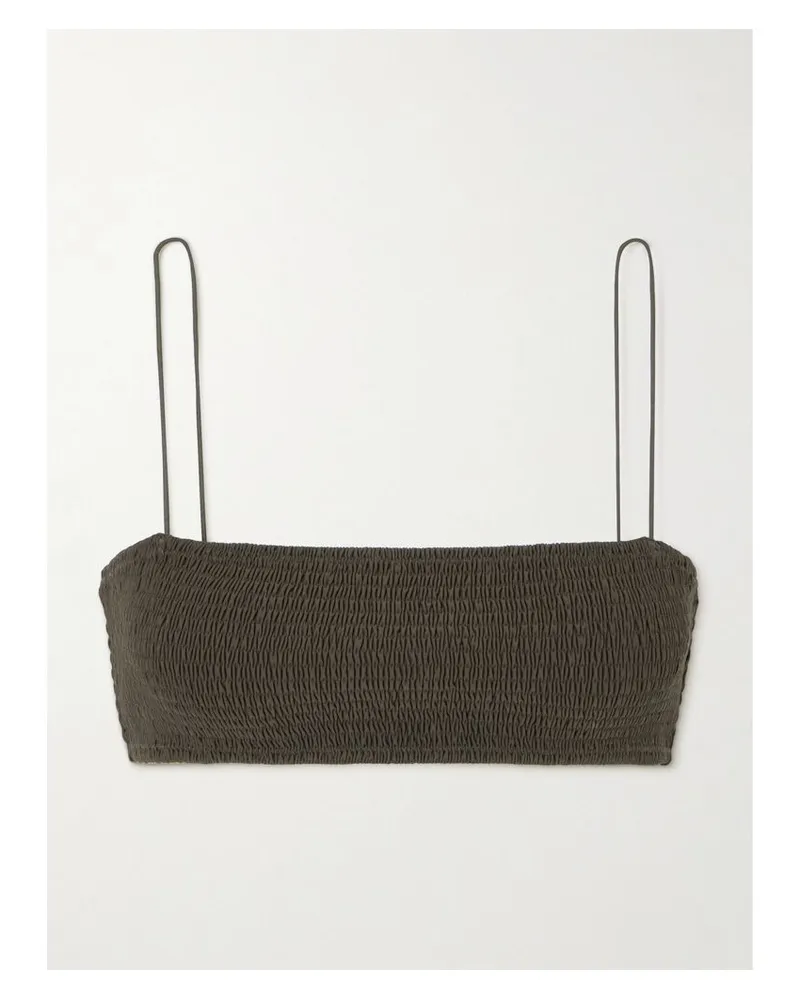 Totême Gerafftes Bikini-oberteil Aus Recyceltem Material - Braun Braun