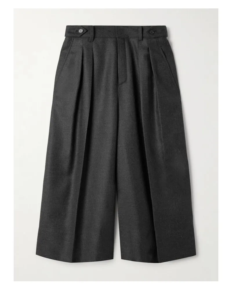 Saint Laurent Bermudashorts Aus Kaschmir Mit Falten - Grau Grau