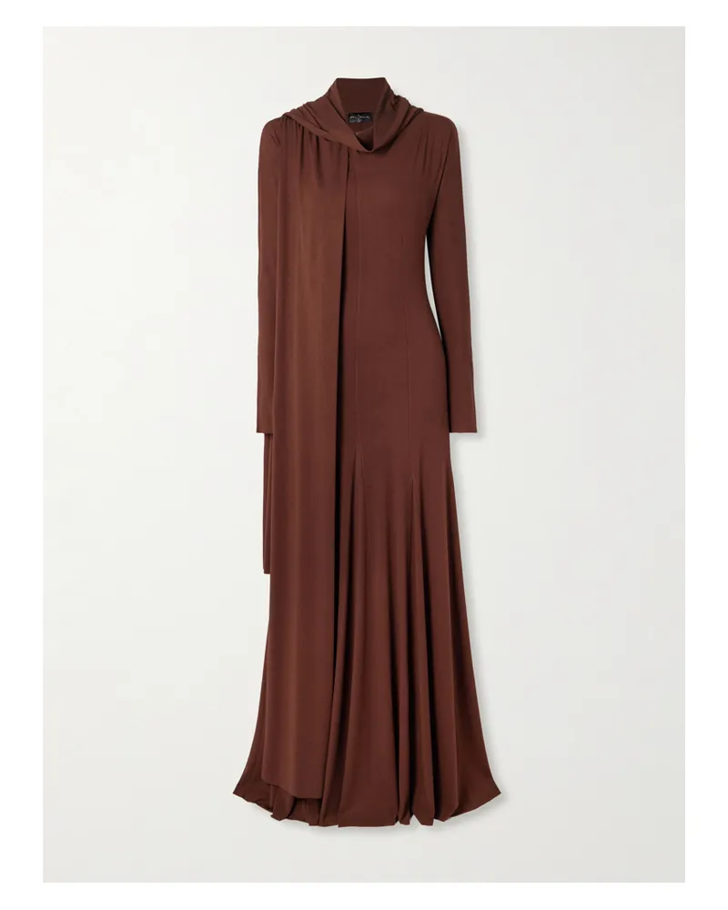Cortana Velora Maxikleid Aus Stretch-jersey Mit Schal - Burgunder Burgunder
