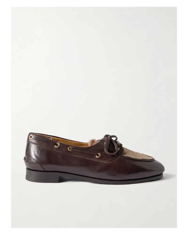 Bally Pinar Bootsschuhe Aus Leder Mit Kalbshaarbesatz - Braun Braun