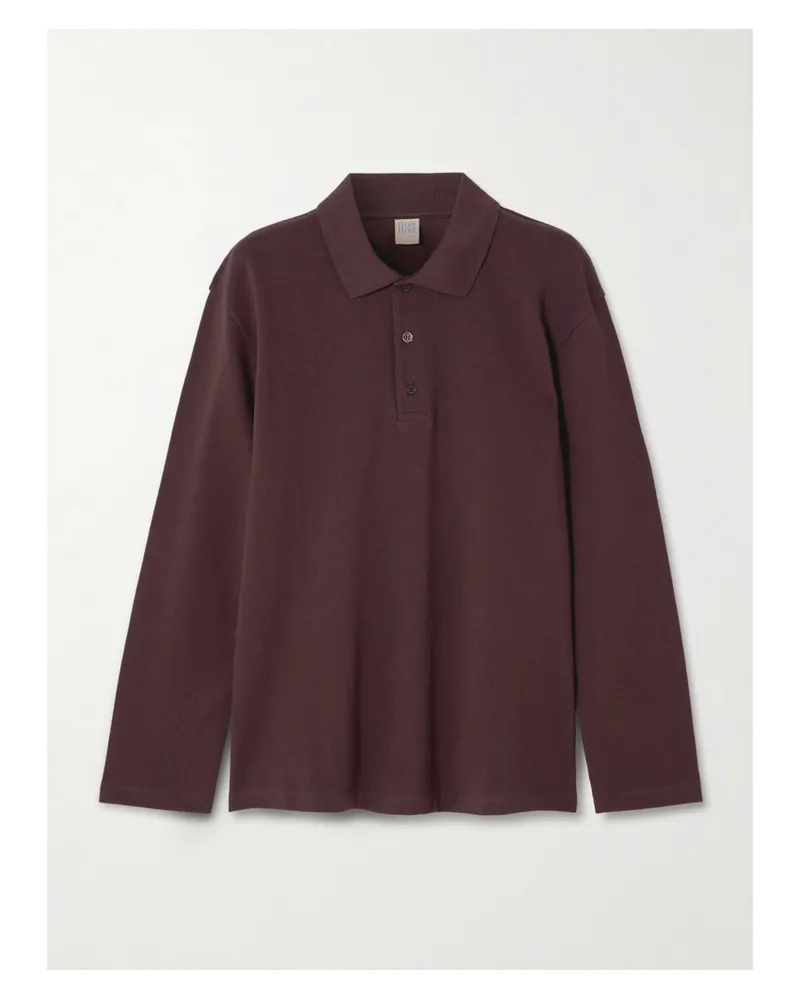 Flore Flore Diana Organic Cotton-piqué Polo Shirt - Brown Brown