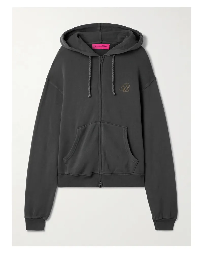 The Elder Statesman Daily Cotton And Cashmere-blend Jersey Hoodie - Gray Gray