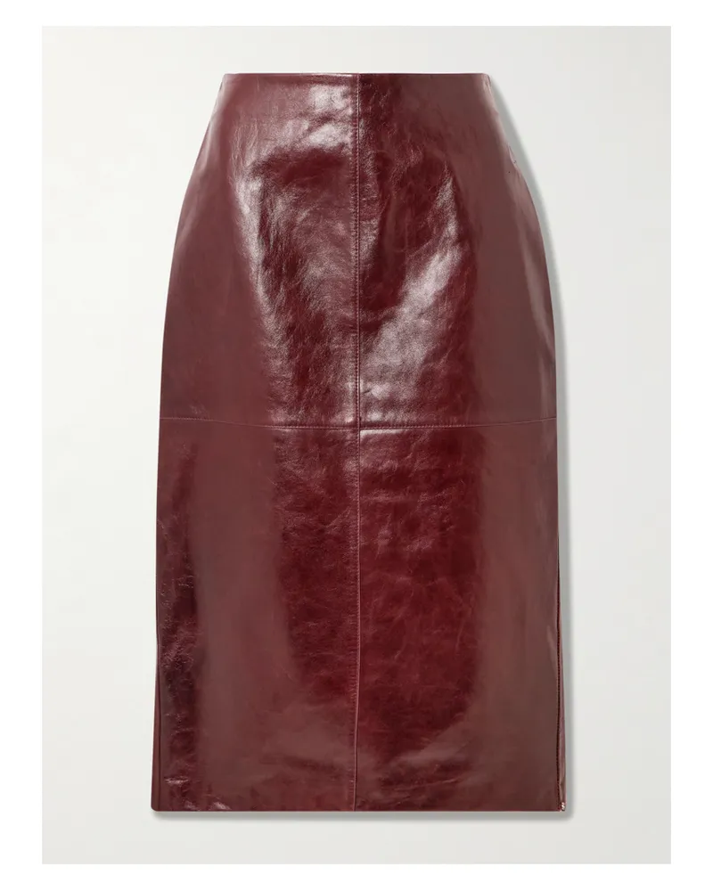SPORTMAX Midirock Aus Leder - Burgunder Burgunder