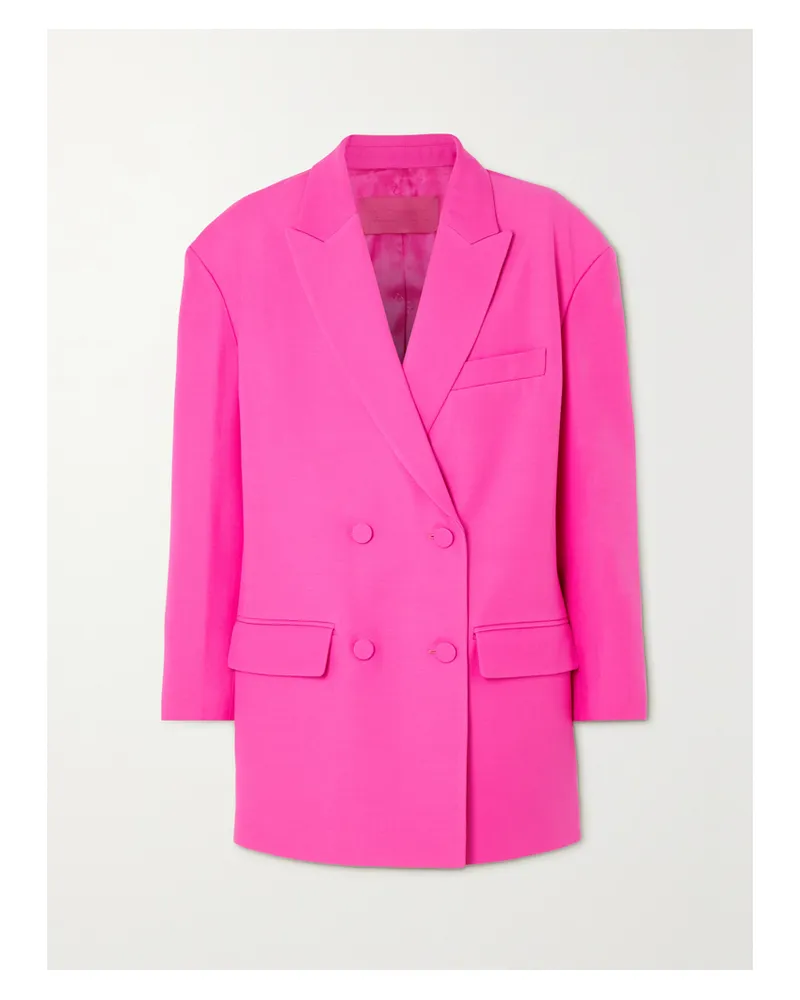 Valentino Garavani Doppelreihiger Oversized-blazer Aus Crêpe Aus Einer Woll-seidenmischung - Pink Pink