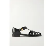 Kelsey Woven Leather Sandals - Black