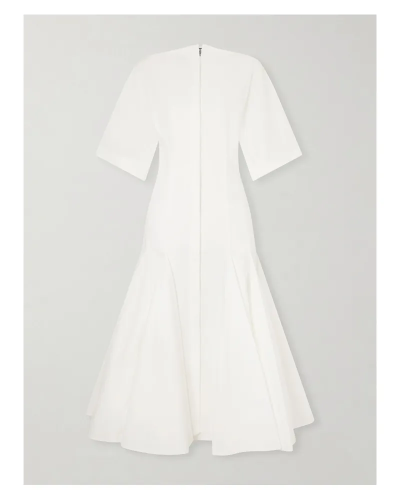 Jacquemus Moisson Pleated Cotton-poplin Shirt Dress - White White