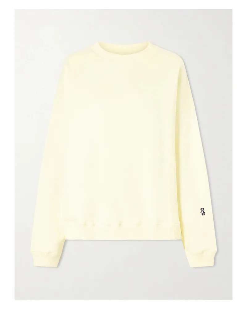 The Elder Statesman Coast Cotton-jersey Sweater - Yellow Yellow