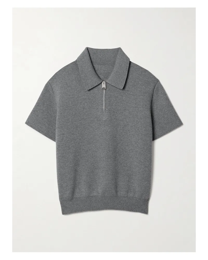 KHAITE Gulliame Oberteil Aus Einer Wollmischung Mit Polokragen - Grau Grau