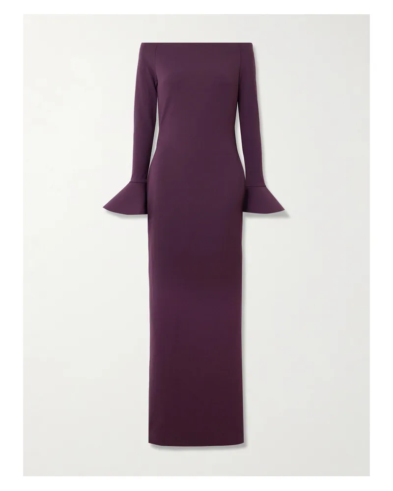 Solace London Anica Schulterfreie Robe Aus Crêpe - Lila Lila