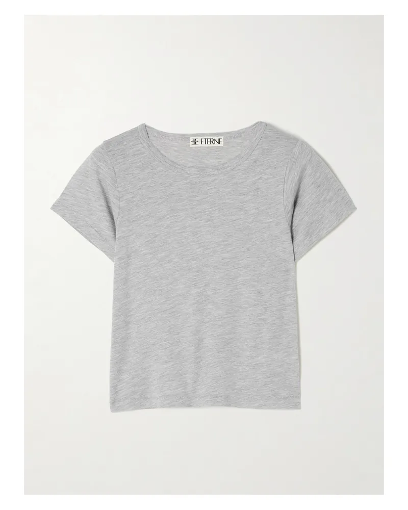 ÉTERNE Baby Tee Cropped Cotton And Modal-blend Jersey T-shirt - Gray Gray