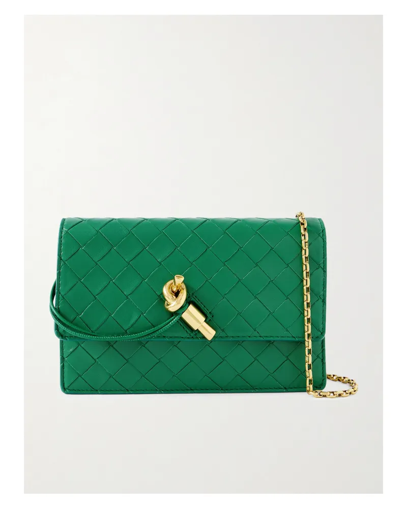 Bottega Veneta Intrecciato Leather Pouch - Green Green