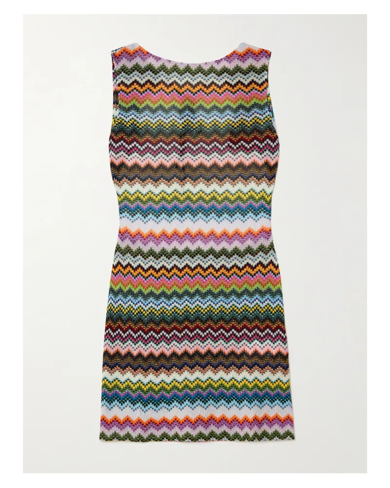 Missoni Mare Open-back Striped Metallic Crochet-knit Mini Dress - Multi Multi