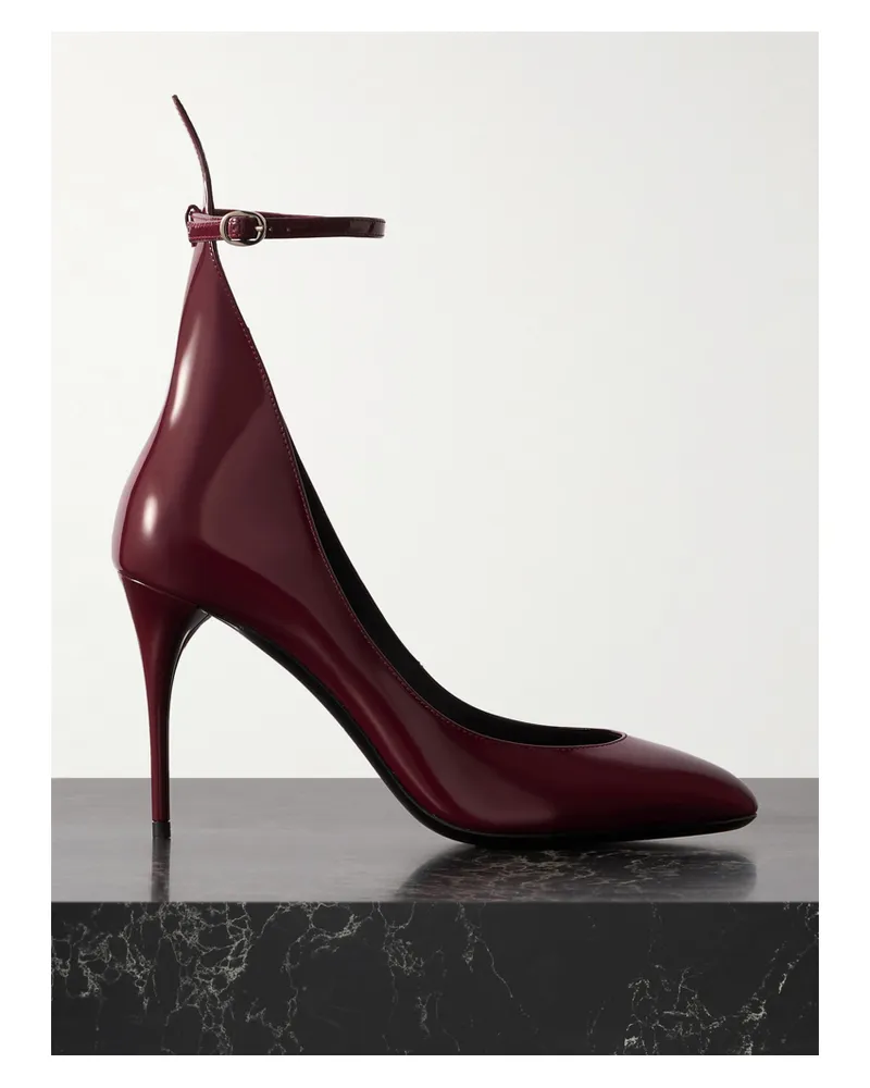 Alaïa 90 Patent-leather Pumps - Burgundy Burgundy
