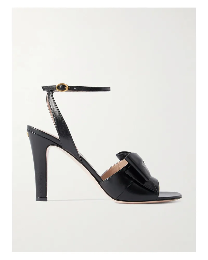 Valentino Garavani Bowow 95 Bow-detailed Leather Sandals - Black Black