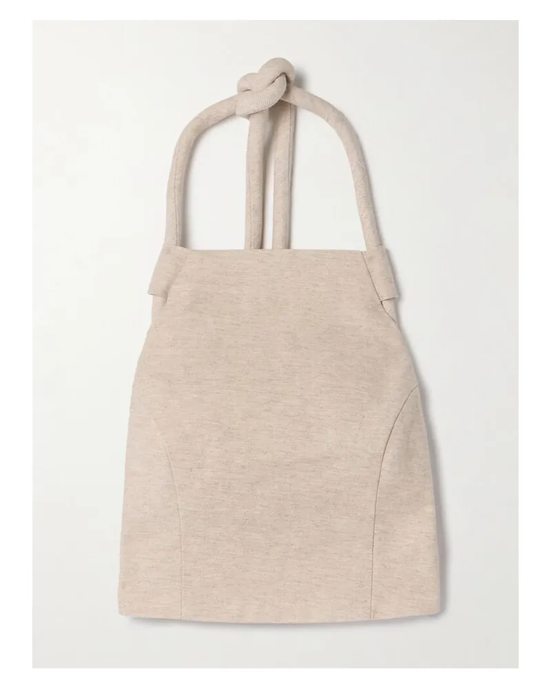 Cult Gaia Themis Neckholder-bustier Aus Einer Baumwoll-leinenmischung - Neutral Neutral
