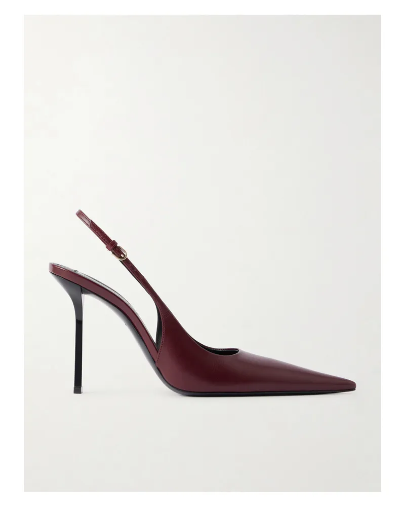 Victoria Beckham Victoria Leather Slingback Pumps - Burgundy Burgundy