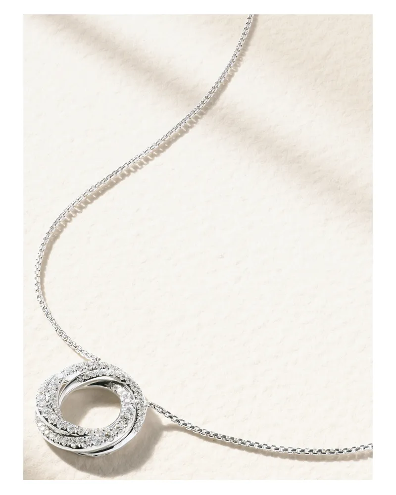 David Yurman Crossover 18-karat White Gold Diamond Necklace - Silver Silver