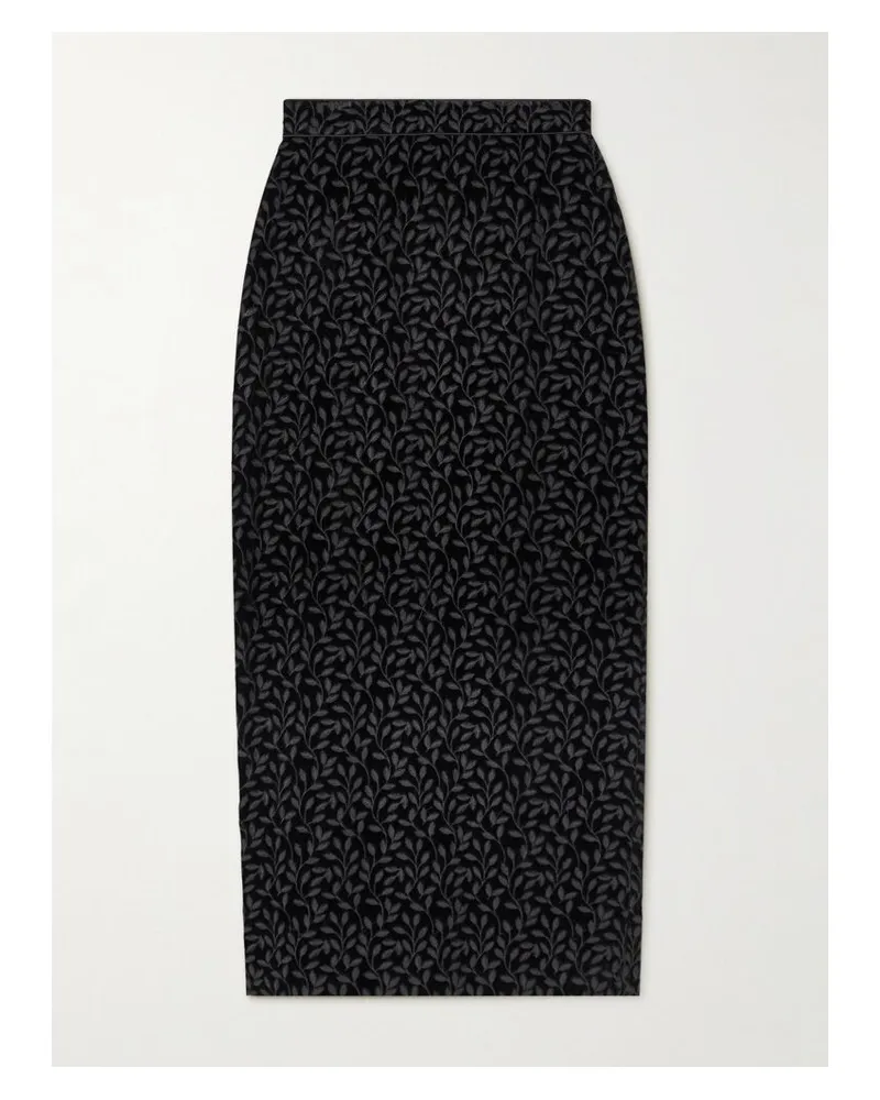 Saloni Nat Midirock Aus Samt Mit Stickerei Und Satinbesätzen - Schwarz Schwarz