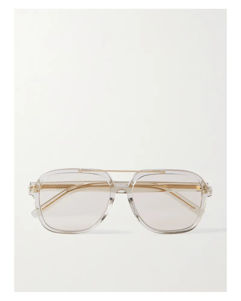 Saint Laurent Aviator-style Acetate Sunglasses - Neutrals Neutrals