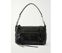 Le City Crinkled-leather Shoulder Bag - Black
