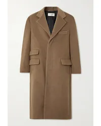 Saint Laurent Oversized-mantel aus Gebürstetem Wollfilz Neutral