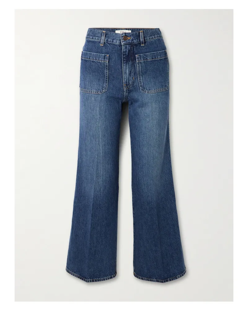 Chloé Verkürzte, Hoch Sitzende Bootcut-jeans - Blau Blau